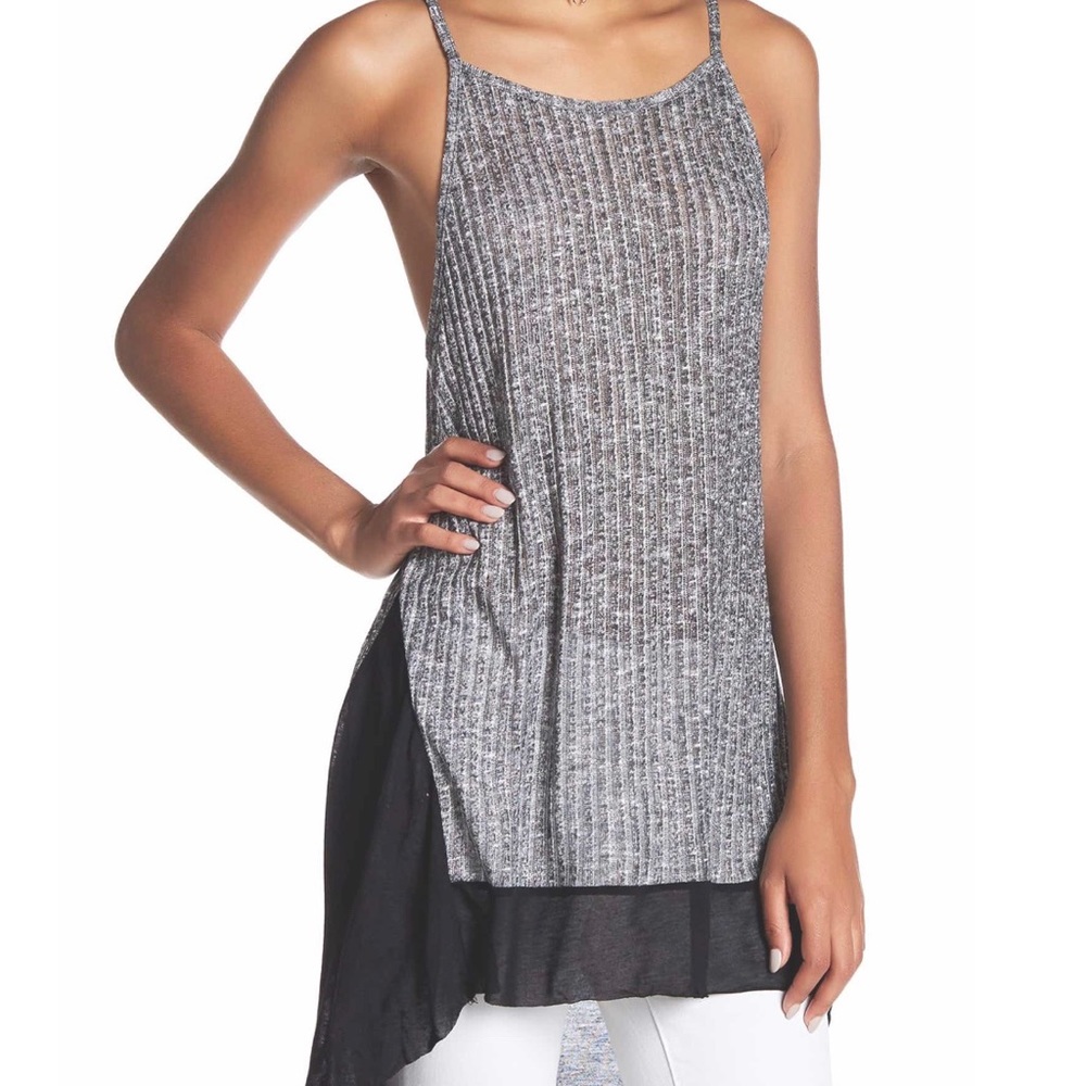 Michelle by Comune Contrast Hem Rib Tank - Small